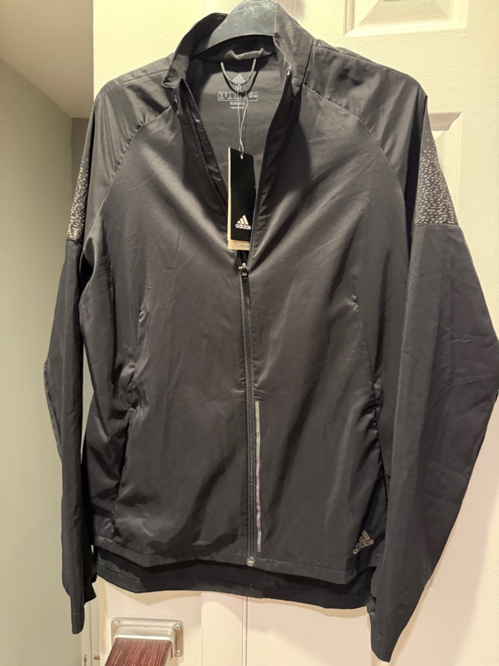 adidas Black Full-Zip Athletic Jacket